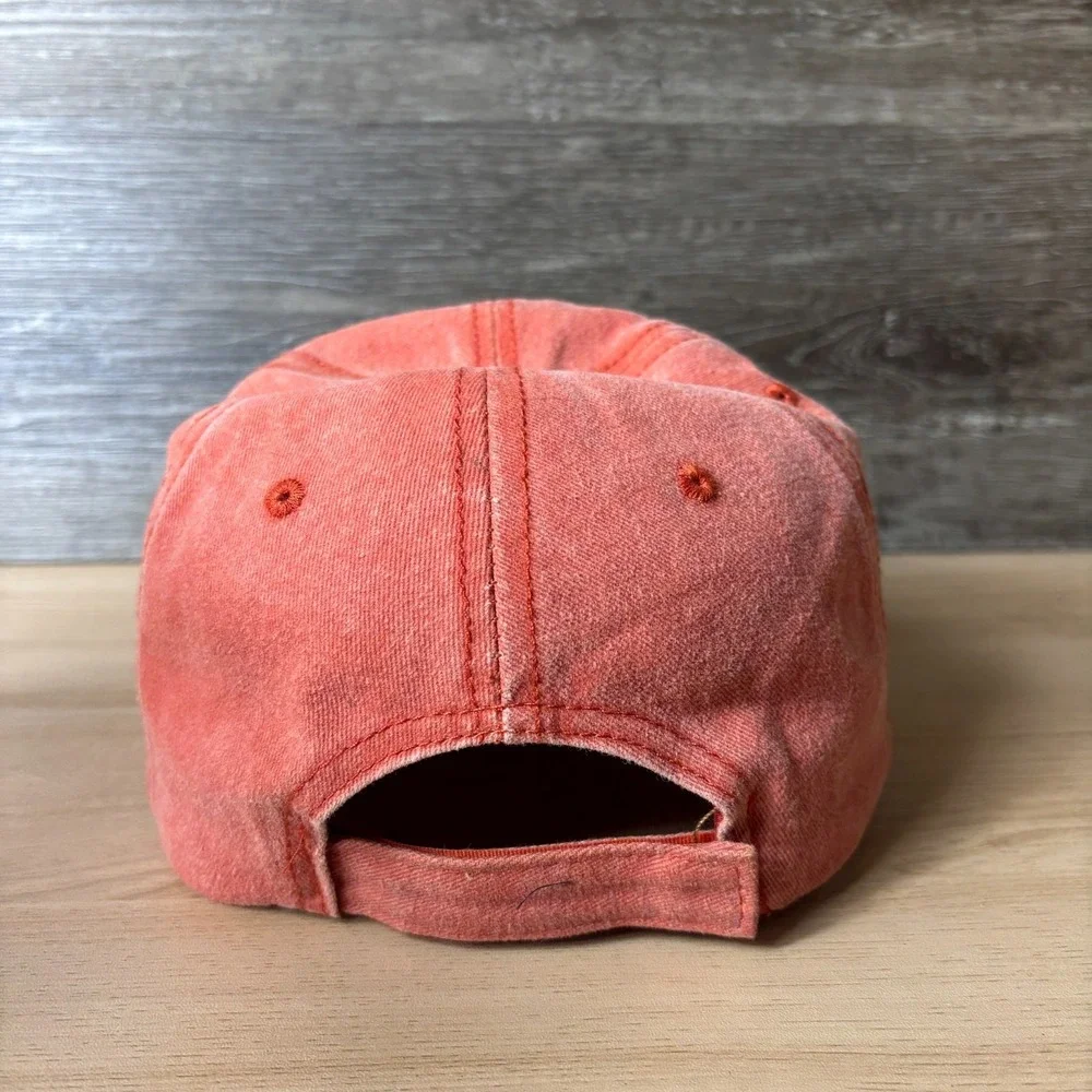 Portugal Hat Cap Strap Back Orange Vintage Wash Outdoors Adjustable